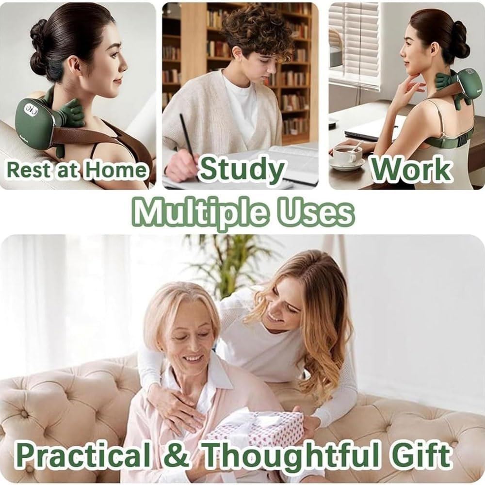 Steepify Bionic Hand Neck & Shoulder Massager with Heat | Electric Rechargeable Shiatsu Massage Machine with Hand-Shaped Massage Heads | Adjustable Strap, 2 Heat Levels | Portable Body Massager for Home, Office & Travel