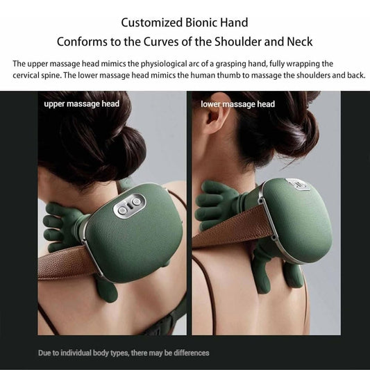 Steepify Bionic Hand Neck & Shoulder Massager with Heat | Electric Rechargeable Shiatsu Massage Machine with Hand-Shaped Massage Heads | Adjustable Strap, 2 Heat Levels | Portable Body Massager for Home, Office & Travel