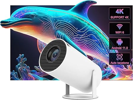 Steepify HY300 Portable Smart Projector Native 1080P | 4K Supported Mini Projector with WiFi, Bluetooth Audio, Auto Keystone & 180° Rotation | Home Theater Projector