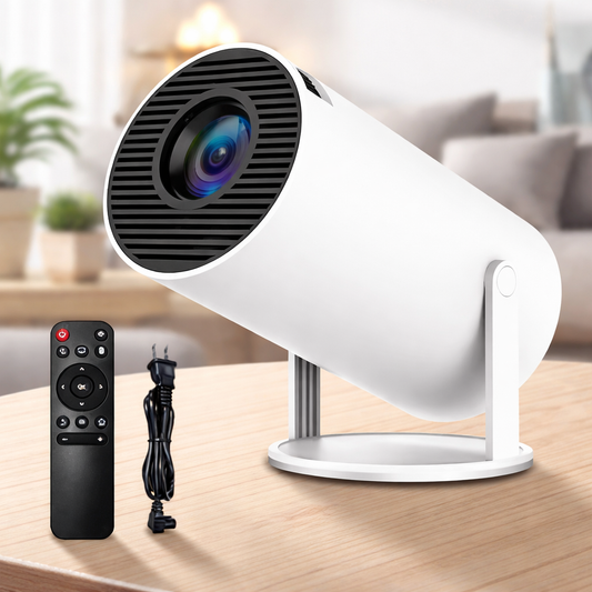 Steepify HY300 Android 11 Smart Projector | Native 1080P HD | 4K Video Support | WiFi 6 | Bluetooth 5.0 | Auto Keystone | Portable Mini Projector for Home Theater, Gaming & Movies