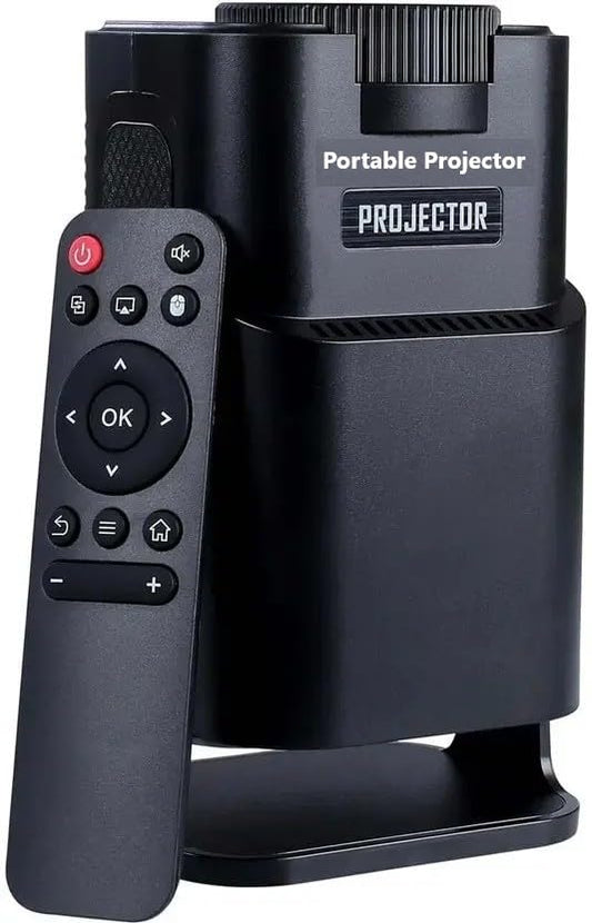 Steepify HY320 Smart Mini Projector | Android 11 | Native 1080P HD | 4K Supported | Wi-Fi 6 & Bluetooth 5.2 | Auto Keystone | 180° Rotatable | Portable Home Theater & Outdoor Projector | Black