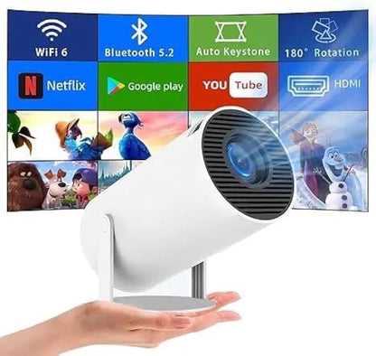 Steepify HY300 Portable Smart Projector Native 1080P | 4K Supported Mini Projector with WiFi, Bluetooth Audio, Auto Keystone & 180° Rotation | Home Theater Projector