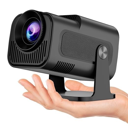 Steepify HY320 Smart Projector | Native 1080P HD & 4K Supported | Android 11 | Wi-Fi 6 & Bluetooth 5.2 | Auto Keystone | 180° Rotatable | Portable Home Theater & Outdoor Projector | Black