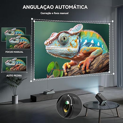 Steepify HY320 Smart Projector 4K Supported | Android 11 | Native 1080P Full HD | Wi-Fi 6 | Bluetooth 5.2 | 330 ANSI | Auto Keystone | Portable Projector for Home Cinema & Gaming