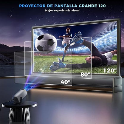 Steepify Square Smart Projector 4K & Ultra HD Supported | Android 11 | Native 1080P | WiFi 6 & Bluetooth 5.2 | Auto Keystone | 180° Rotatable | Portable Home Theater Projector | White