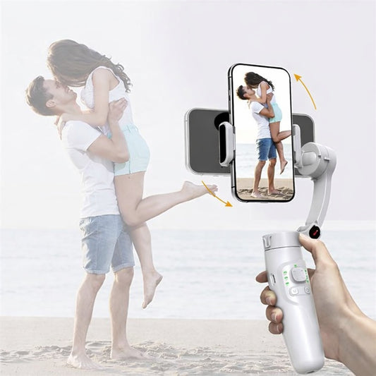 Steepify 3-Axis Smartphone Gimbal Stabilizer | AI Face Tracking | Bluetooth Remote | Foldable Handheld Gimbal | 360° Rotation | Anti-Shake Video Stabilizer for Android & iPhone | White