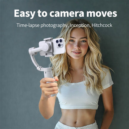 Steepify 3-Axis Smartphone Gimbal Stabilizer | AI Face Tracking | Bluetooth Remote | Foldable Handheld Gimbal | 360° Rotation | Anti-Shake Video Stabilizer for Android & iPhone | White