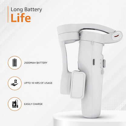 Steepify 3-Axis Smartphone Gimbal Stabilizer | 360° Rotation & AI Face Tracking | Bluetooth Remote | Foldable Handheld Gimbal | Anti-Shake Video Stabilizer for Android & iPhone