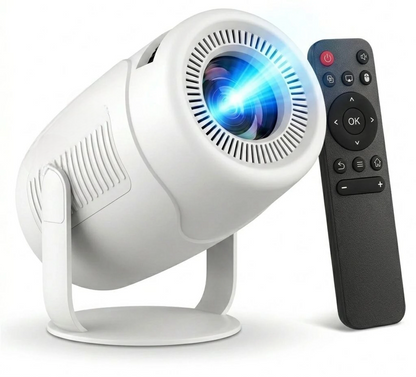 STEEPIFY Smart Projector 4K Supported with Android 14 | 1080P Native, 200 ANSI Lumens, WiFi 6, Bluetooth 5.4, Auto Keystone, Rotatable Stand | Portable Mini Projector for Home, Movies & Gaming